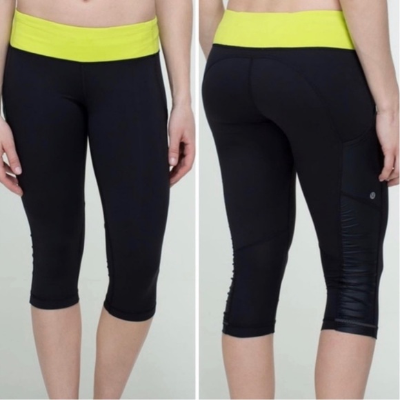 lululemon athletica Pants - CLEARANCE! Lululemon Cut The Crop Black / Antidote Leggings Size: 4